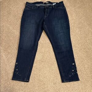 Levi's Dark Blue Ankle Jeans with Star Details
